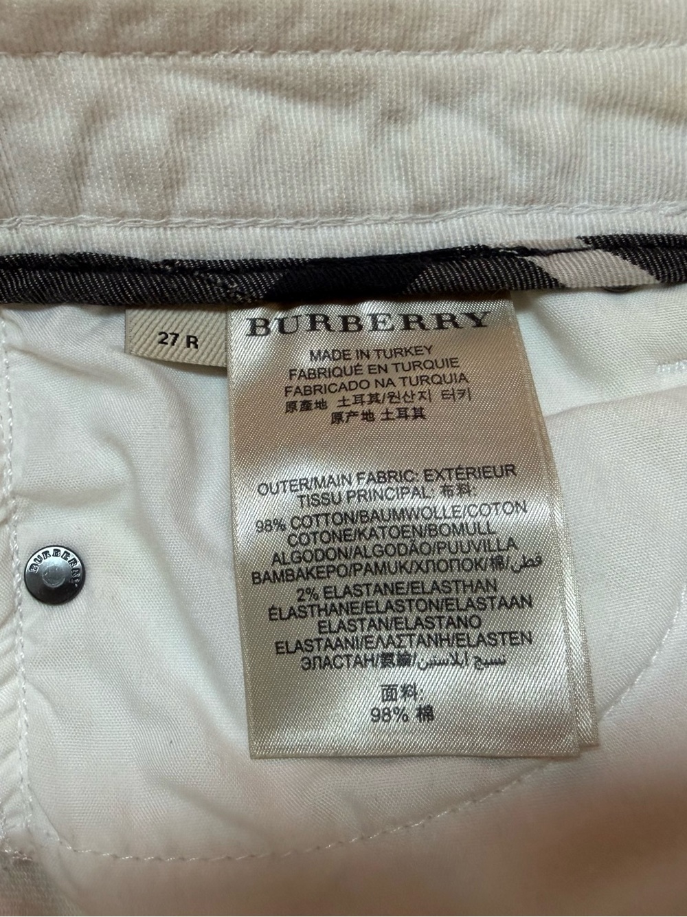 Burberry London Culham 27R white skinny mid-rise - Picture 3 of 8